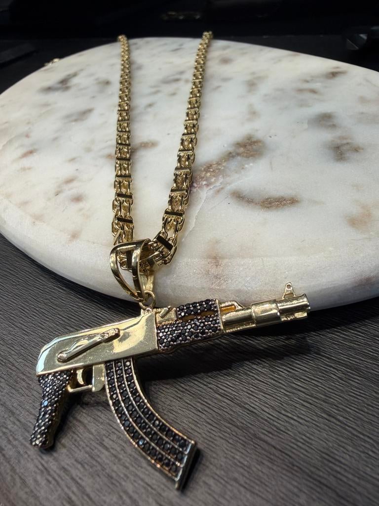 14k magnum ketting met hanger, Sieraden, Tassen en Uiterlijk, Kettingen, Ophalen of Verzenden, Zo goed als nieuw, Goud, Met hanger