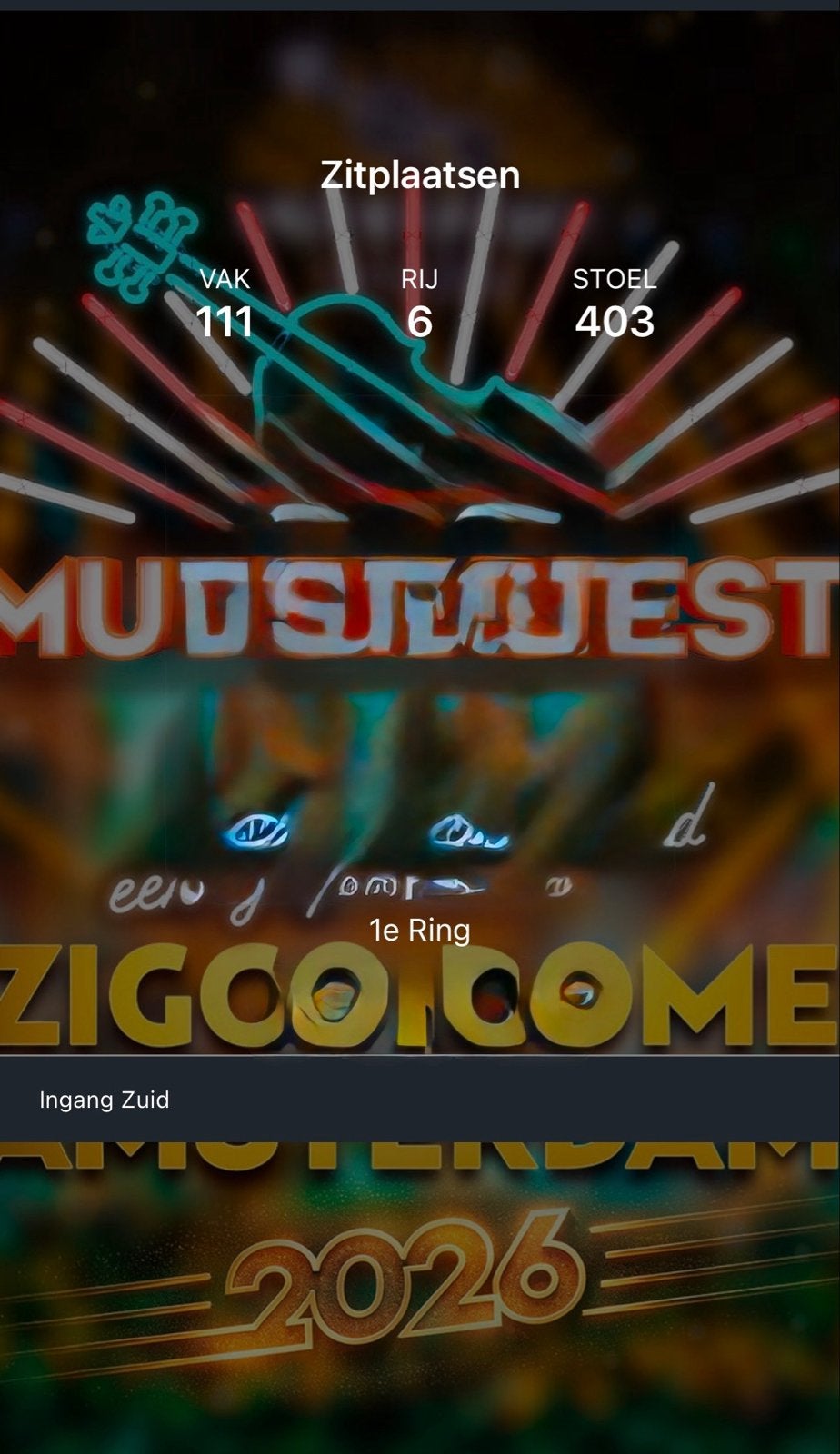 Muziekfeest vh jaar 2026 in ziggo dome 11 december, Twee personen, December