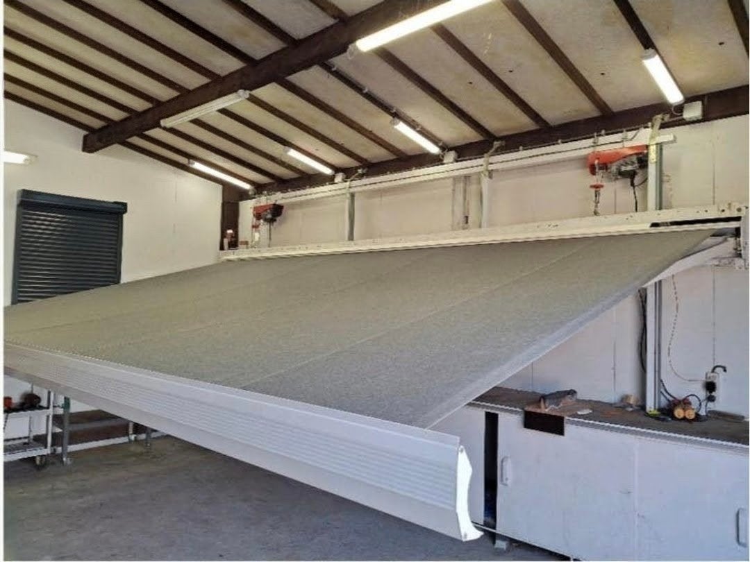 zonnescherm +- 5 meter breed  solar, Ophalen, Gebruikt, 450 cm of meer, 150 tot 300 cm
