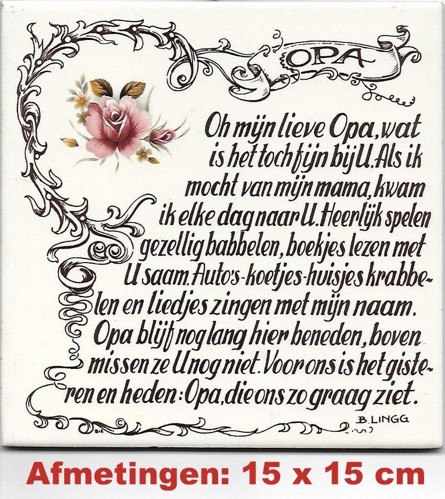 Te02 spreuken tegeltje: Oh mijn lieve Opa, Tegeltje, Ophalen of Verzenden, Zo goed als nieuw