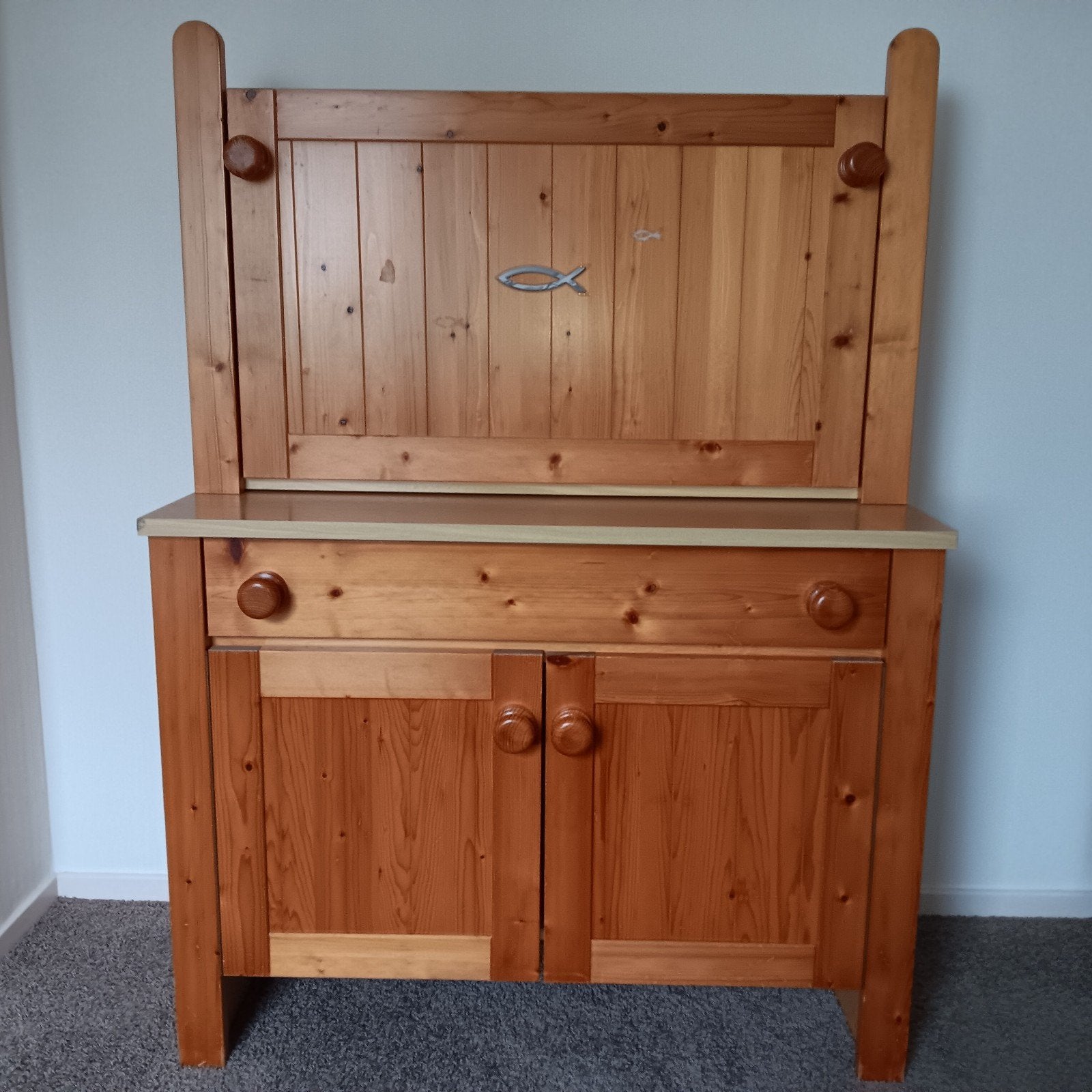 Nette grenen babycommode met opzetkast (5), Ophalen, Gebruikt, 105 cm of meer, 100 cm of meer