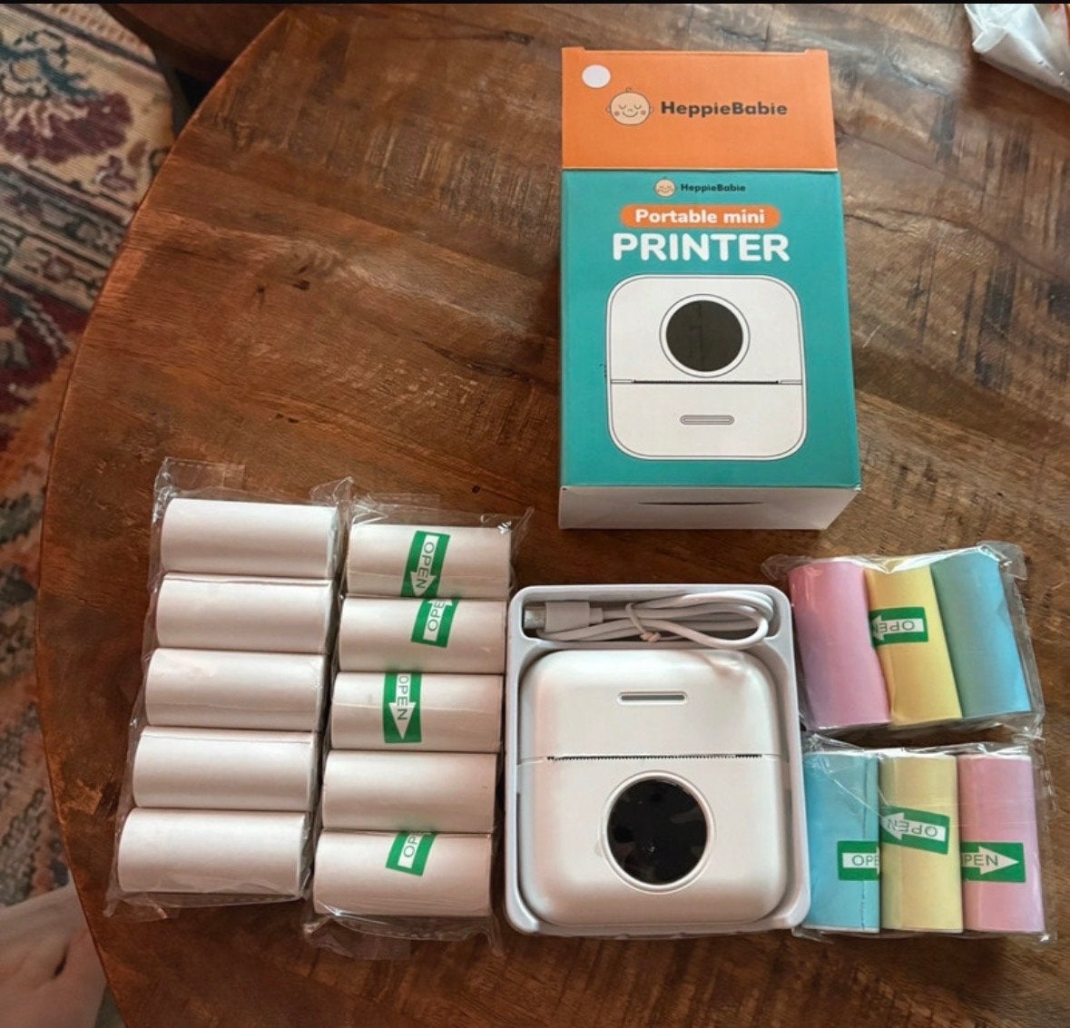 HeppieBabie Draagbare Mini Printer met Thermisch Papier, Computers en Software, Zwart-en-wit printen, Printer, Nieuw, Ophalen of Verzenden