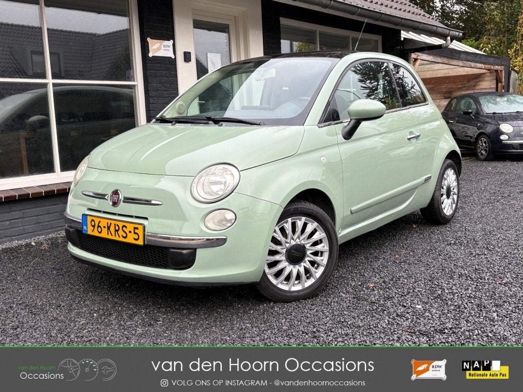 Fiat 500 1.2 PISTACHE-GROEN | AIRCO | NW APK | NAP | PANODAK, 21 km/l, Euro 5, Gebruikt, 1242 cc