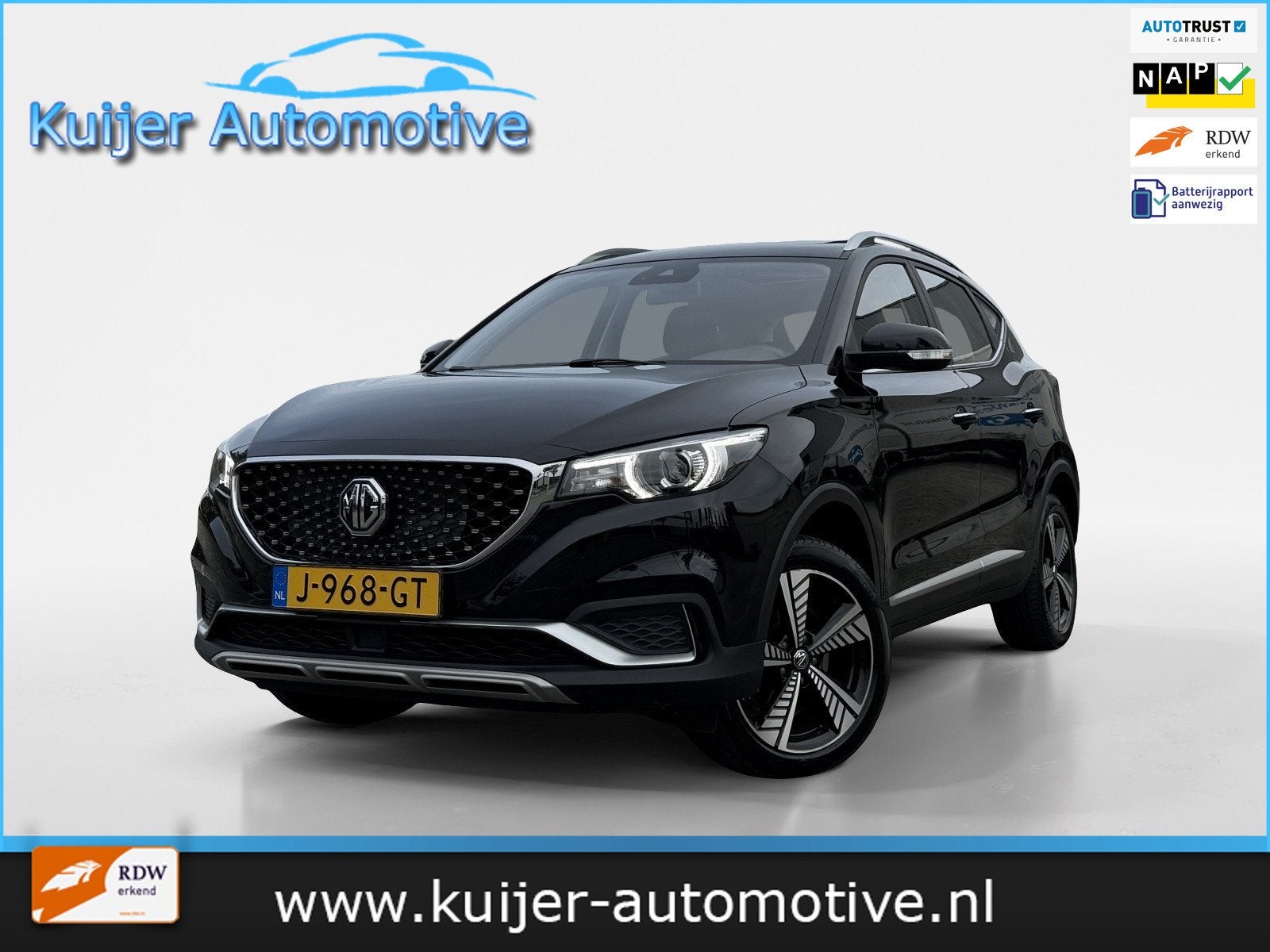 MG MG ZS EV Luxury 45 kWh / Pano / Leder / Navigatie/ SOH 93, Auto's, Dealer onderhouden, Gebruikt, Zwart, ZS