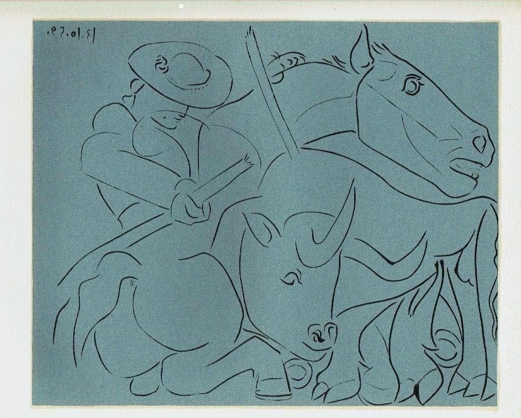 Picasso The Broken Lance Linocut, Verzenden