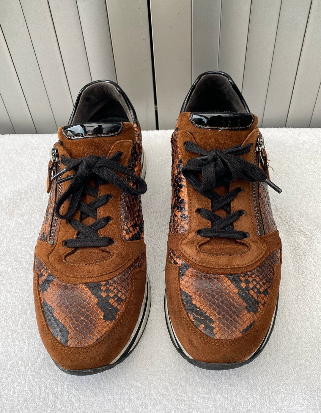 Gabor sneakers 41/ 7 H bruin-zwart leder, Kleding | Dames, Bruin, Ophalen of Verzenden, Sneakers of Gympen, Zo goed als nieuw