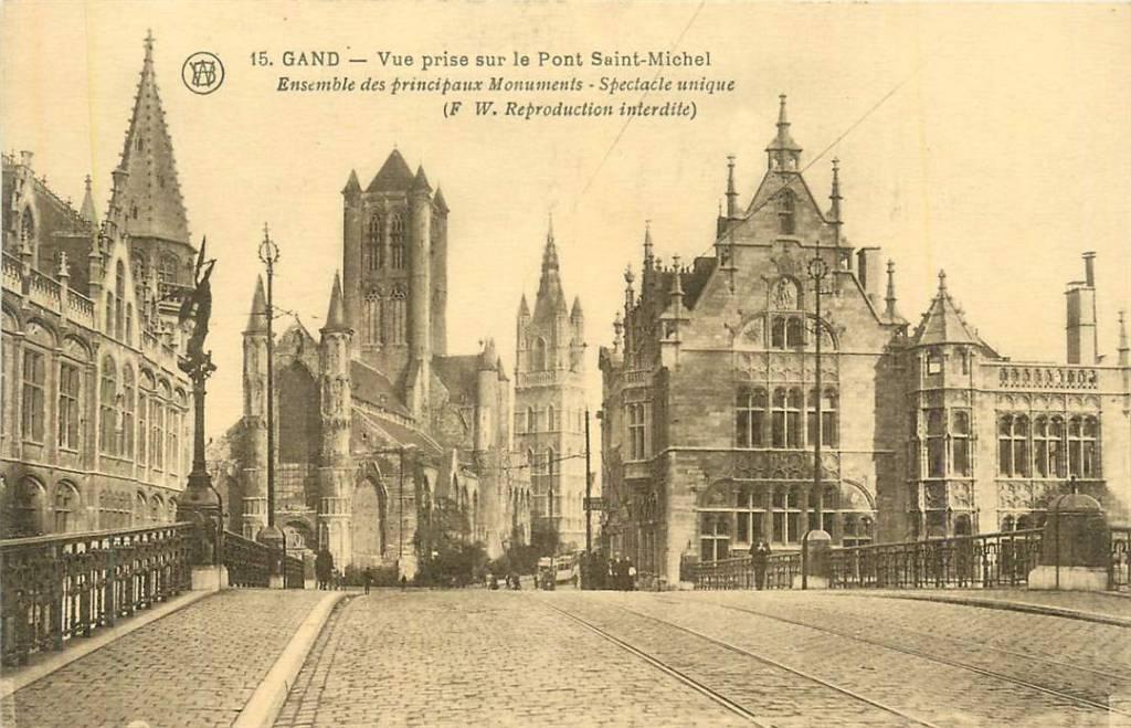 381-440-029 Gand Vue prise sur le Pont Saint-Michel, Verzenden, Voor 1920, Overig Europa