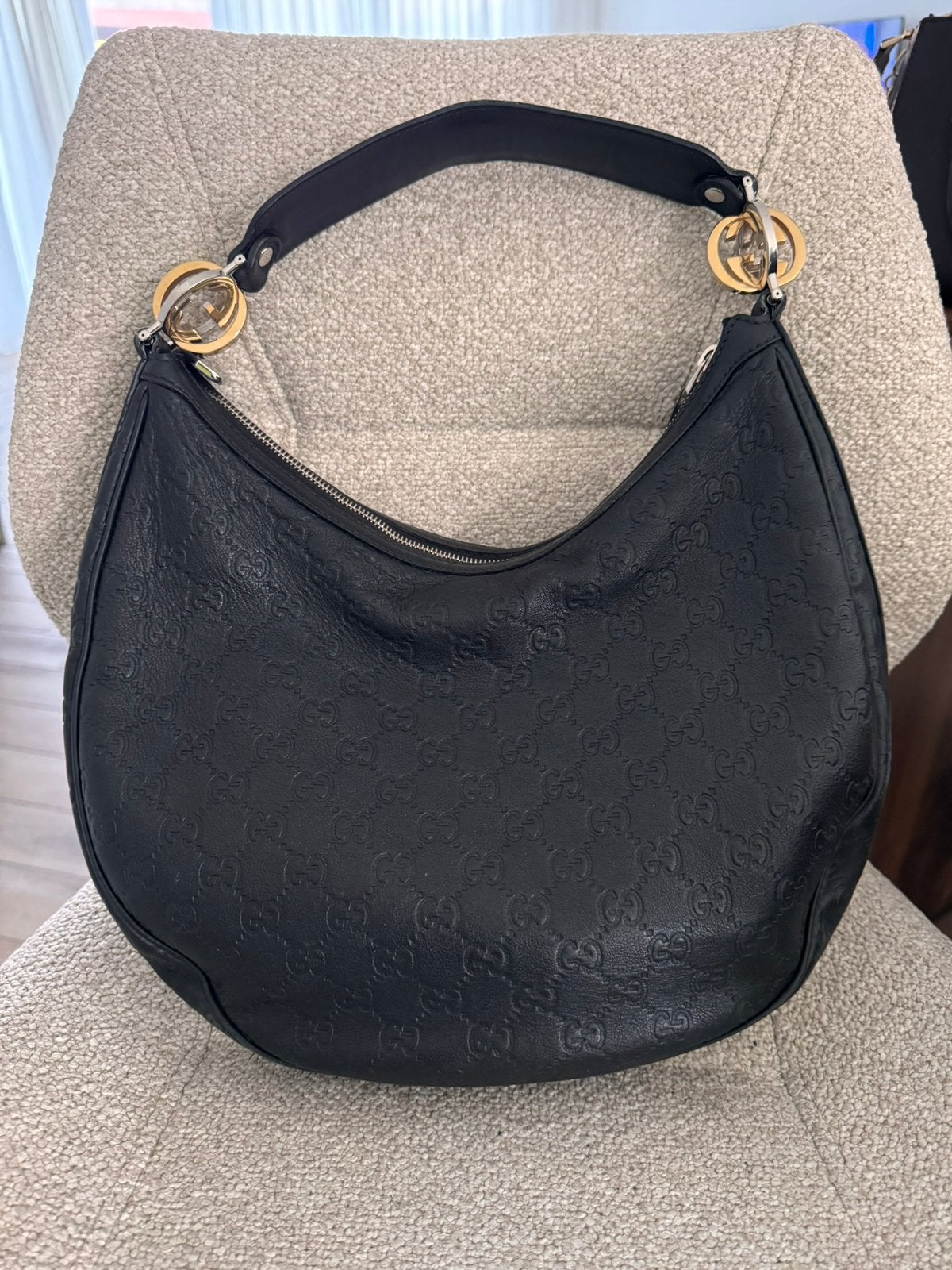 Gucci hobo bag, Sieraden, Tassen en Uiterlijk, Ophalen, Gebruikt, Zwart