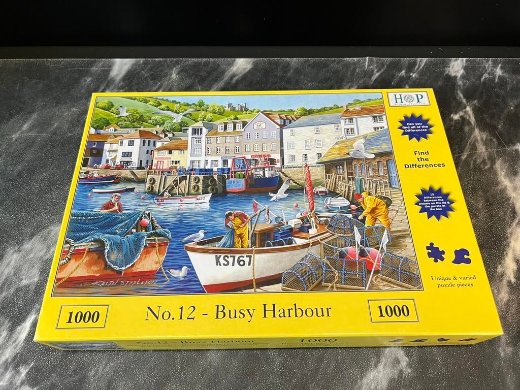 HOP puzzel 1000 stukjes Busy Harbour, Ophalen of Verzenden, 500 t/m 1500 stukjes, Zo goed als nieuw