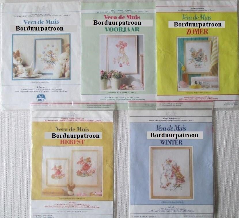Borduurpatronen,Vera de muis,Lanarte,Marjolein Bastin, Verzenden, Zo goed als nieuw, Patroon