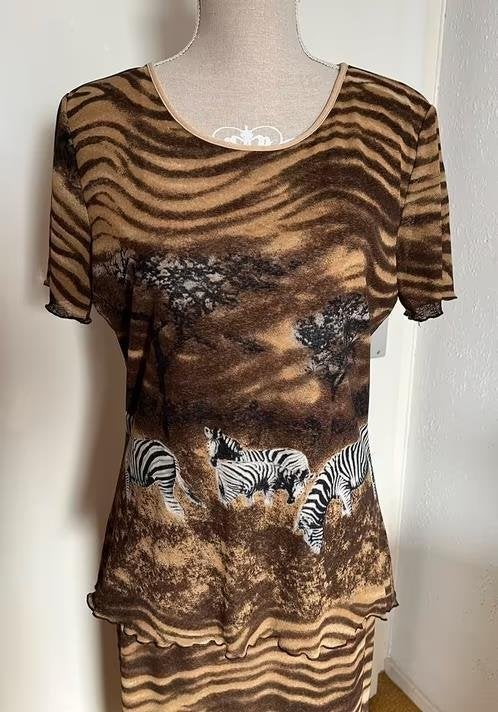 Bandolera top met lange rok maat 40[dm], Maat 38/40 (M), Bruin, Ophalen of Verzenden, Zo goed als nieuw