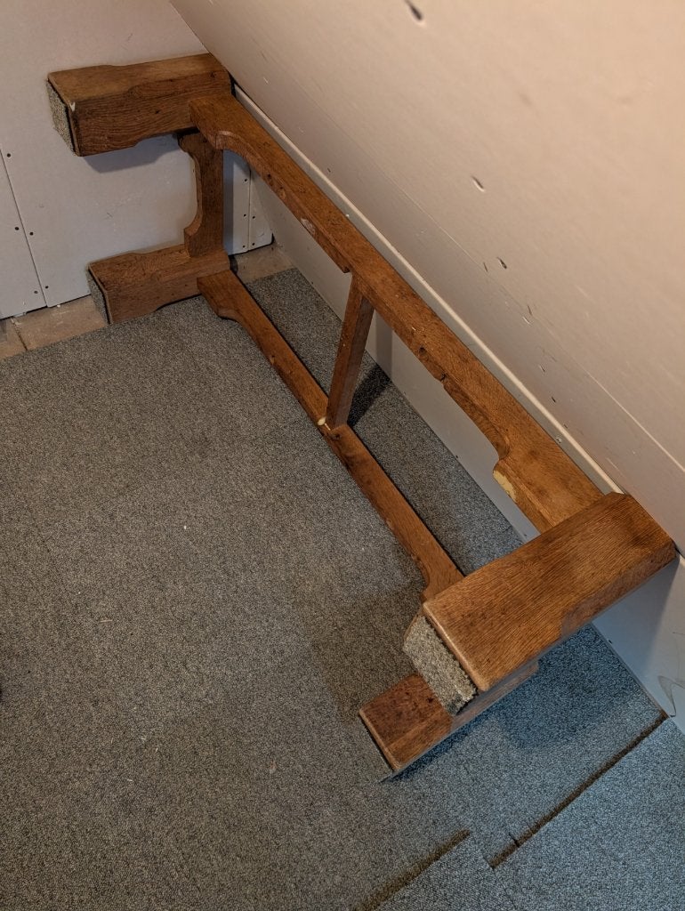 Massief eikenhouten salontafel., Huis en Inrichting, Ophalen, Gebruikt, 100 tot 150 cm, Eikenhout