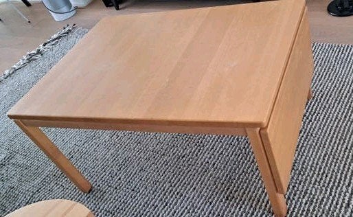 Vintage massief beuken salontafel, Deens design, Ophalen, 50 – 75, Gebruikt, 100 tot 150 cm