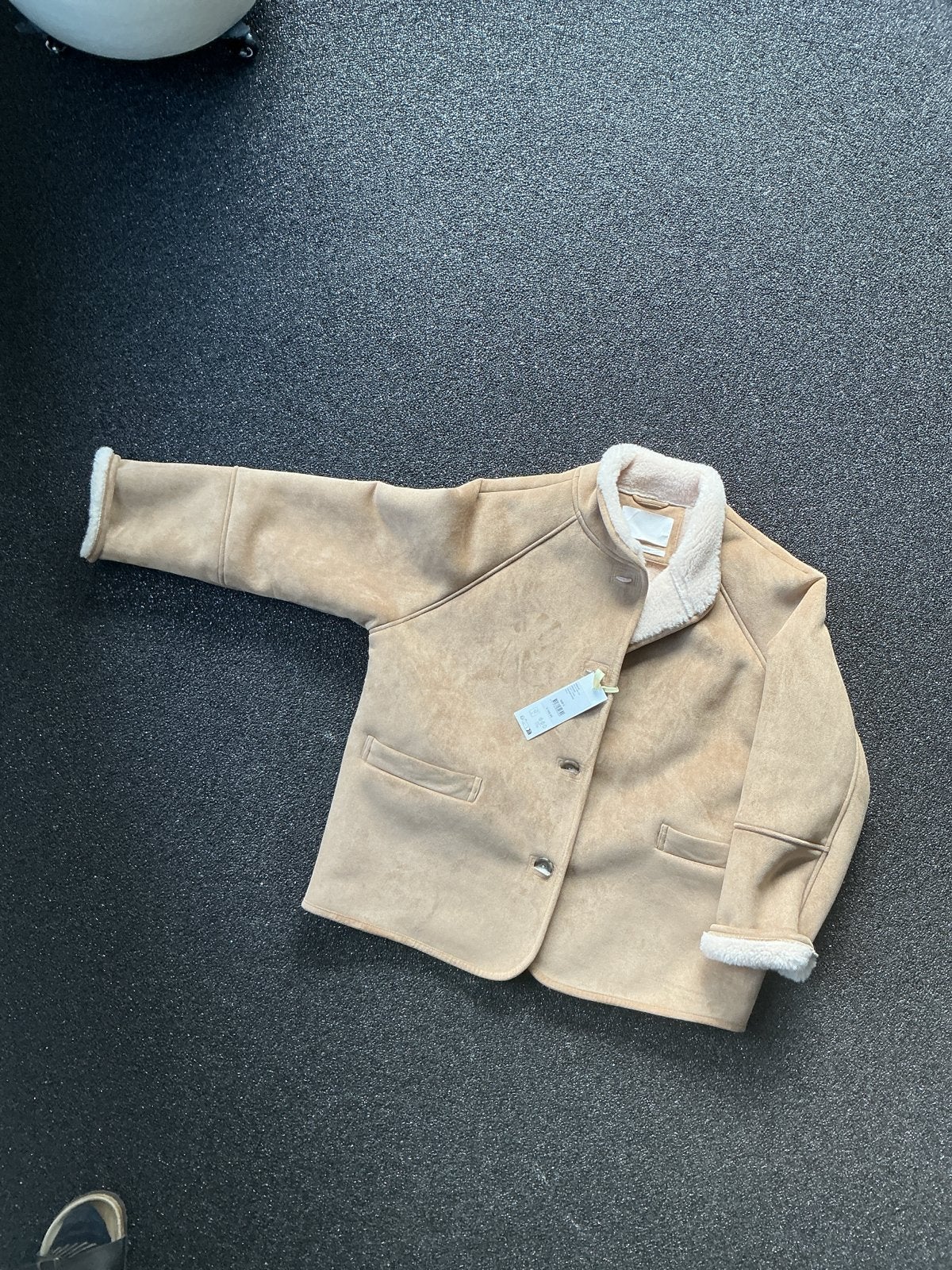 Nieuwe YAYA Bruin suède-look jas met teddy voering, Ophalen of Verzenden, Nieuw, Maat 42/44 (L), Bruin