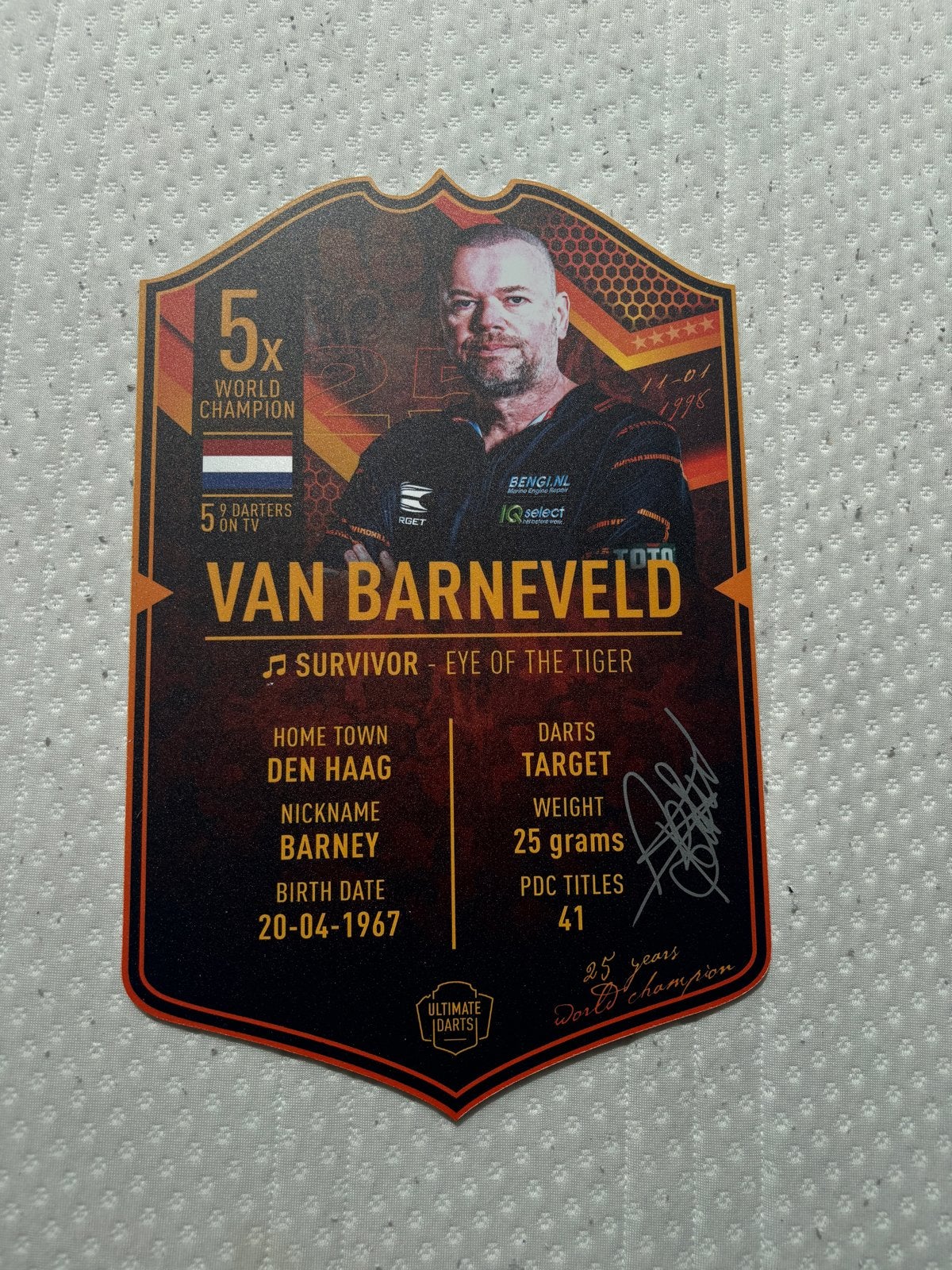 Ultimate kaart Raymond Van Barneveld, Ophalen of Verzenden, Gebruikt, Overige typen