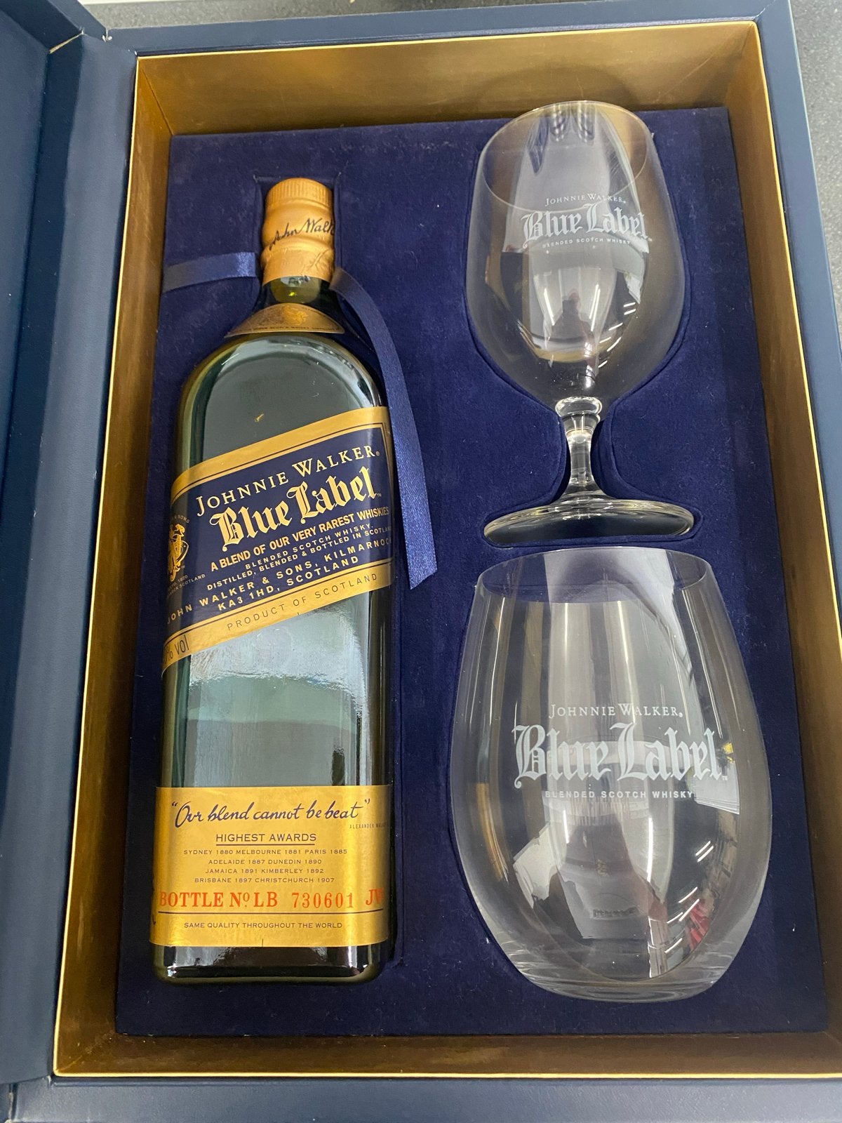 Johnnie Walker Blue Label Geschenkset met Glazen, Ophalen, Zo goed als nieuw, Overige gebieden, Overige typen