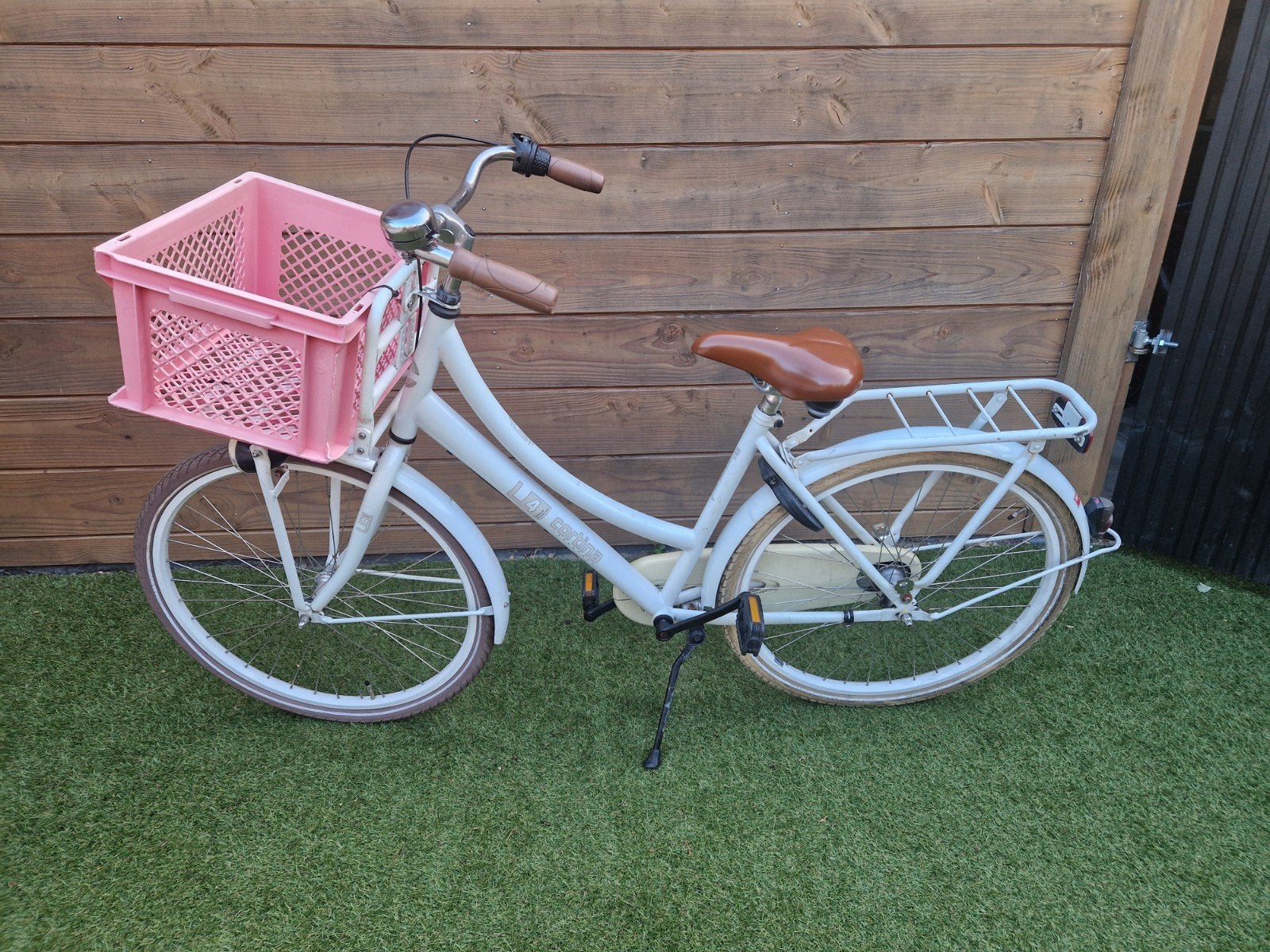 Cortina U4 fiets wit 26 inch, Terugtraprem, Gebruikt, Cortina U4 transportfiets, Versnellingen