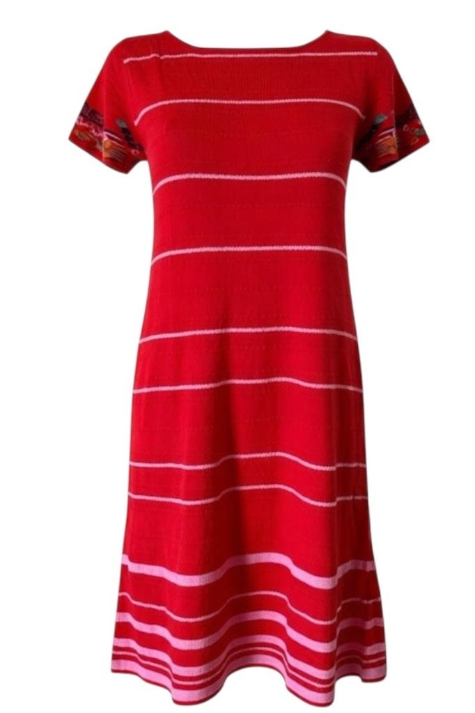 Ivko jurk S, Kleding | Dames, Jurken, Zo goed als nieuw, Rood, Onder de knie, Ophalen of Verzenden