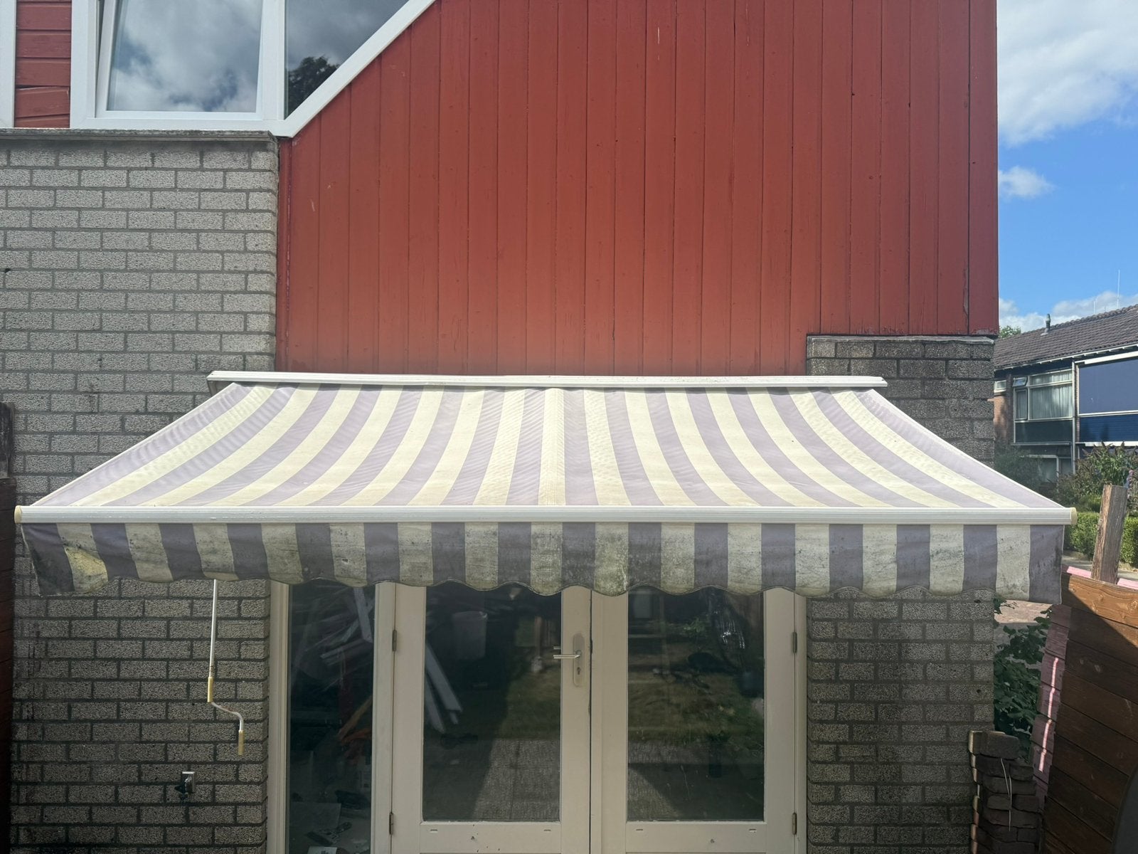 Zonnescherm, 150 tot 300 cm, Ophalen, Zo goed als nieuw, Knikarmscherm