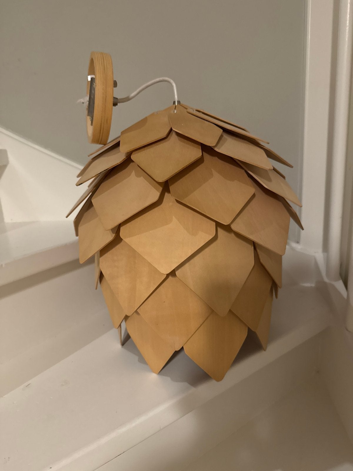 Houten dennenappel lamp - sfeervolle verlichting, Minder dan 50 cm, Scandinavisch, Ophalen of Verzenden, Zo goed als nieuw