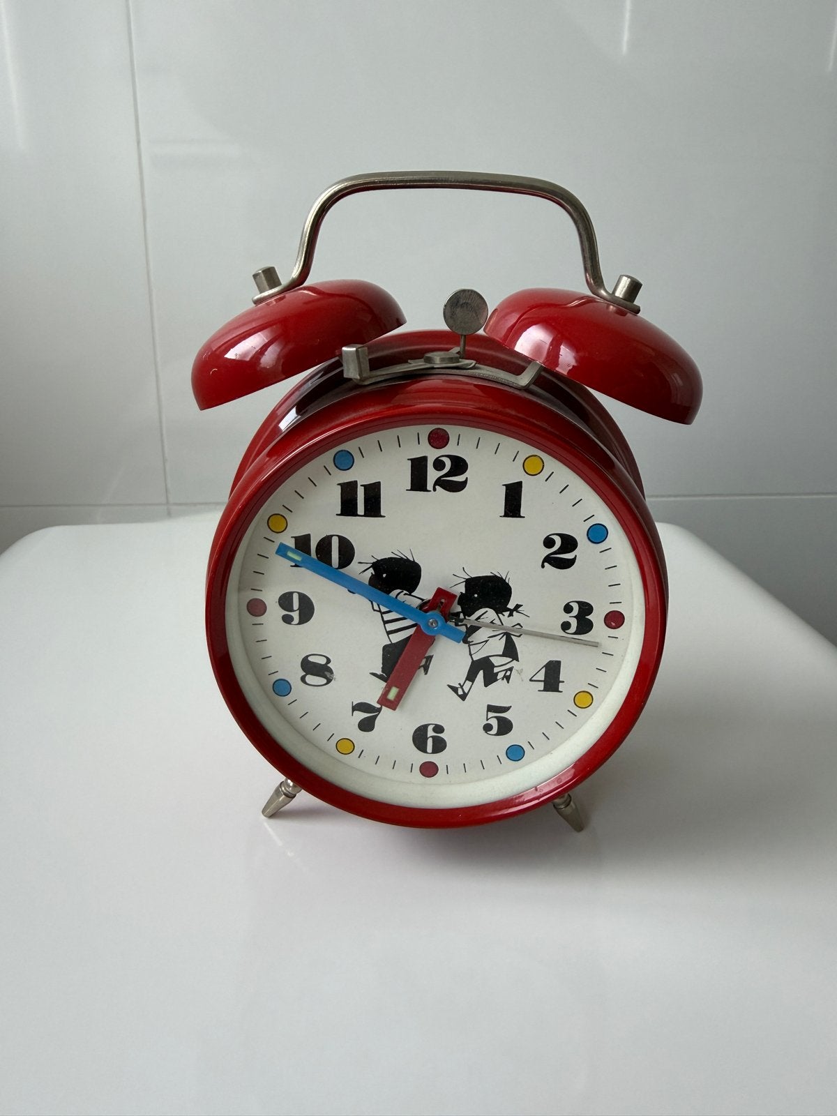 Analoge Jip-en-Janneke wekker - Vintage look, Rood, Ophalen of Verzenden, Zo goed als nieuw