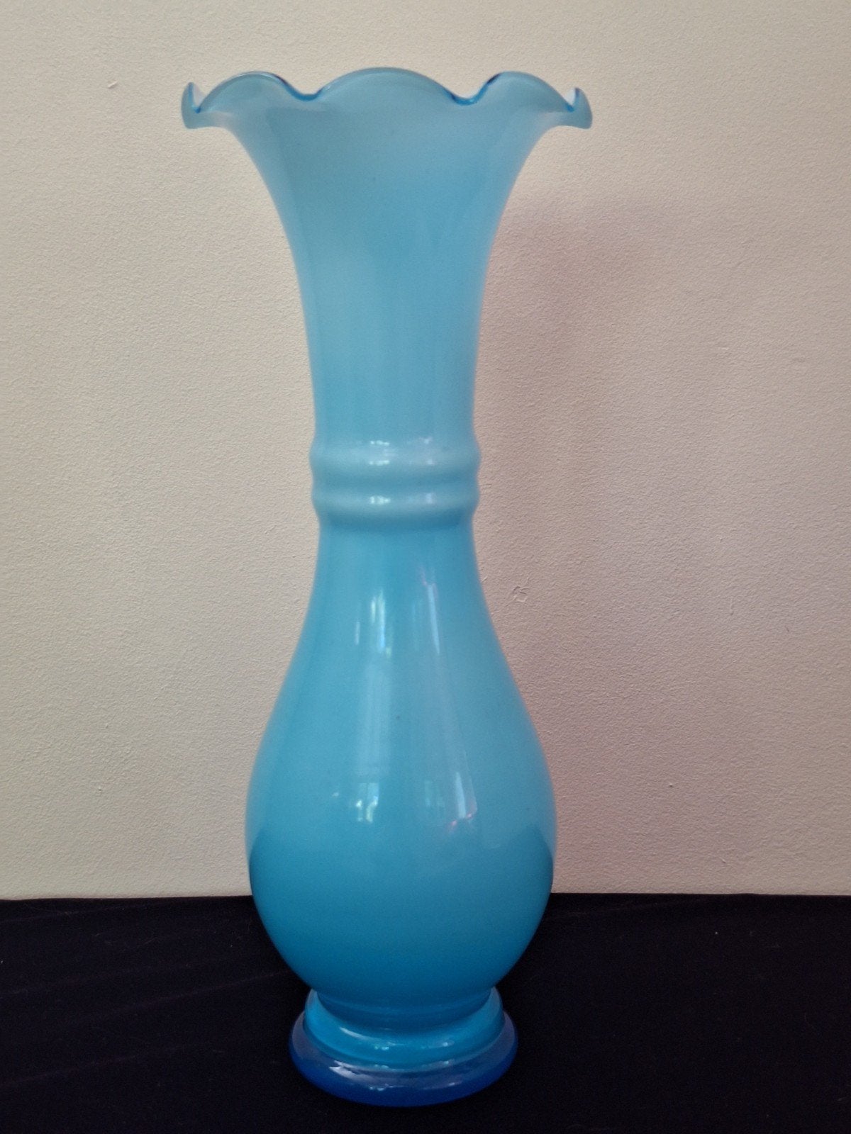 Ryds Glasbruk-Opaal Turquoise Vaas - Jaren '60 Zweeds Design, Ophalen of Verzenden