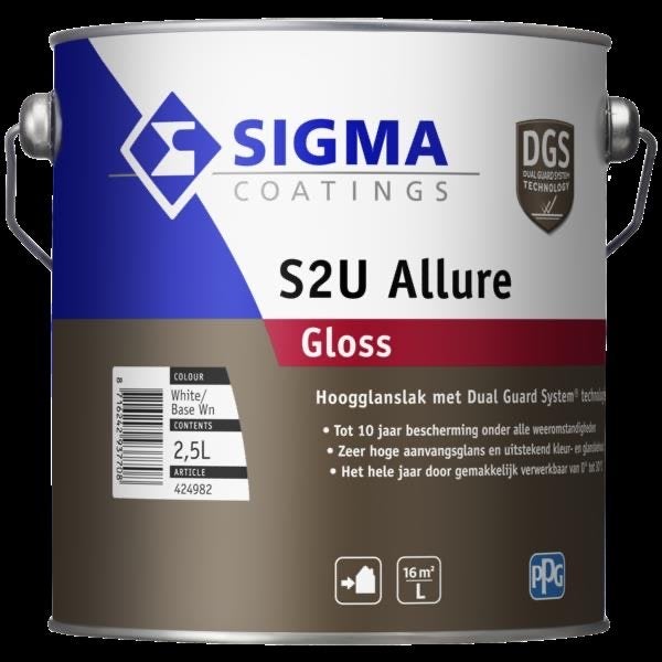 2X Sigma S2U Allure Hoogglanslak Wit/Base Wn 2,5L, 5 tot 10 liter, Wit, Nieuw, Ophalen of Verzenden