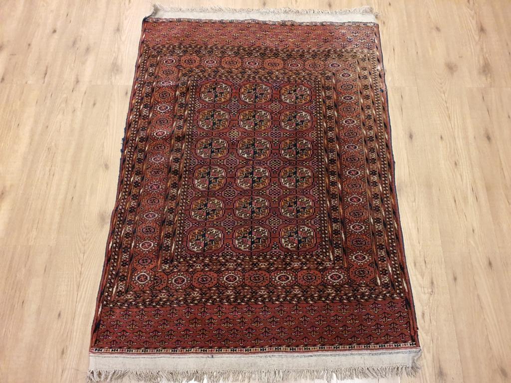 Vintage handgeknoopt oosters tapijt 145x120, Info@SlatsAntiek.nl, Tweedehands, Perzisch, Ophalen of Verzenden