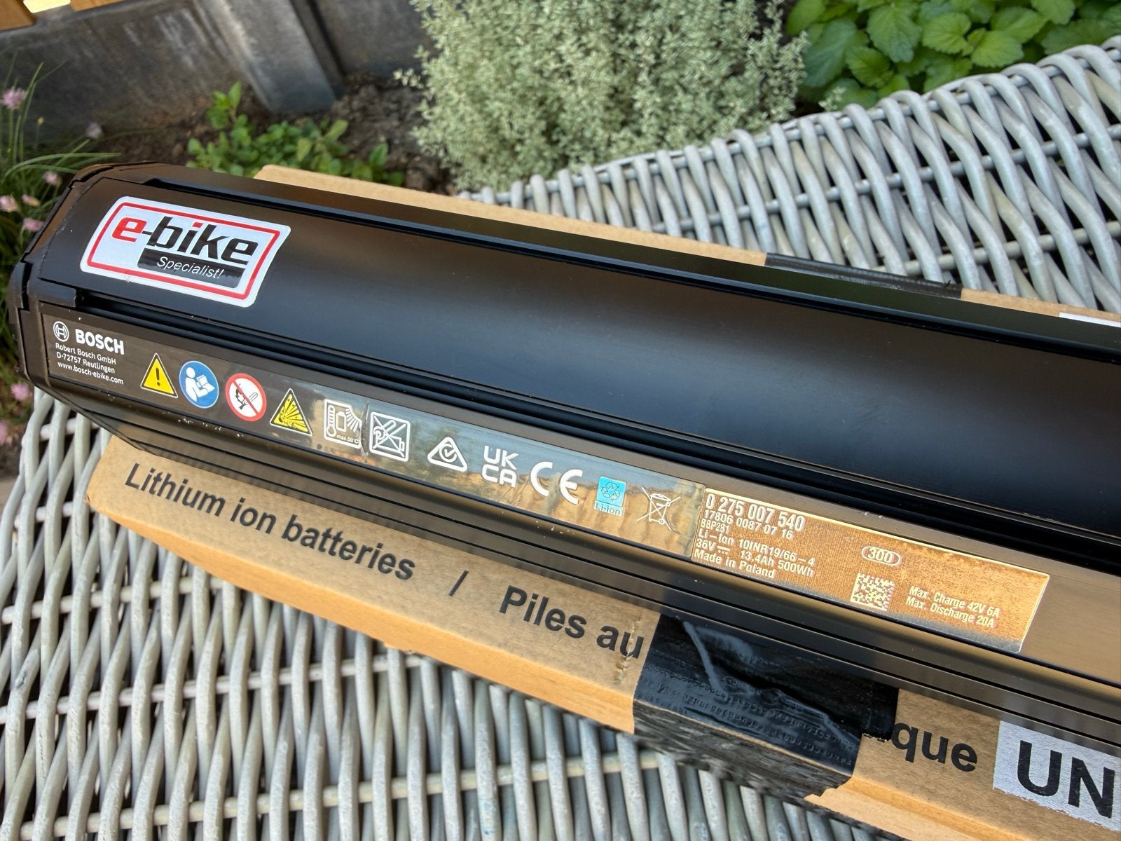 Bosch PowerTube 500 Vertical / BBP281 E-Bike accu 500wh, Fietsen en Brommers, Ophalen of Verzenden, Gebruikt