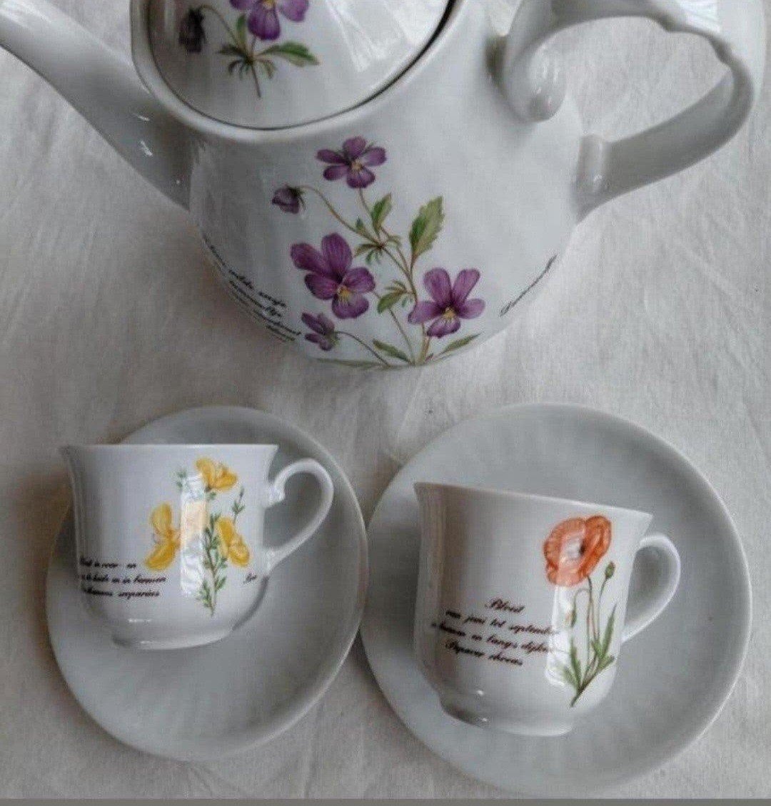 Libelle kopjes mok theepot koffiepot paarse viooltjes, Ophalen of Verzenden, Zo goed als nieuw, Overige stijlen, Kop(pen) en/of Schotel(s)