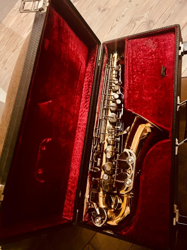 Altsaxofoon Müller (Weltklang) uit 1982-83 met koffer, Muziek en Instrumenten, Ophalen, Gebruikt, Alt, Met koffer