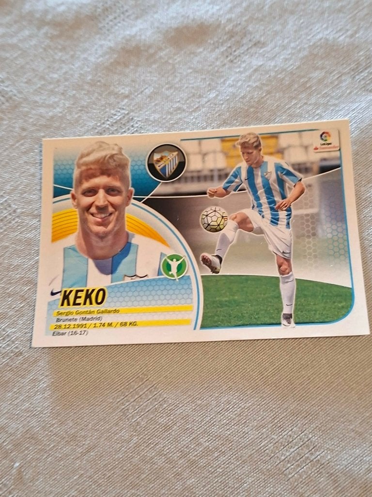 Panini / Sticker : Keko / Malaga C.F. / 2016-2017, Ophalen of Verzenden, Nieuw, Buitenlandse clubs, Poster, Plaatje of Sticker