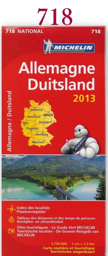Plattegrond Michelin 718 Duitsland 2013, Gelezen, Ophalen of Verzenden, Landkaart, Duitsland