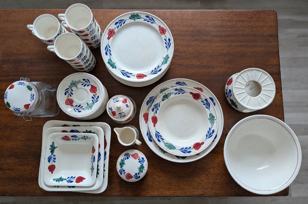 Boerenbont Servies (van Royal Boch) incl. 14 kopjes, Ophalen, Landelijk/Boerenbont, Zo goed als nieuw, Royal Boch