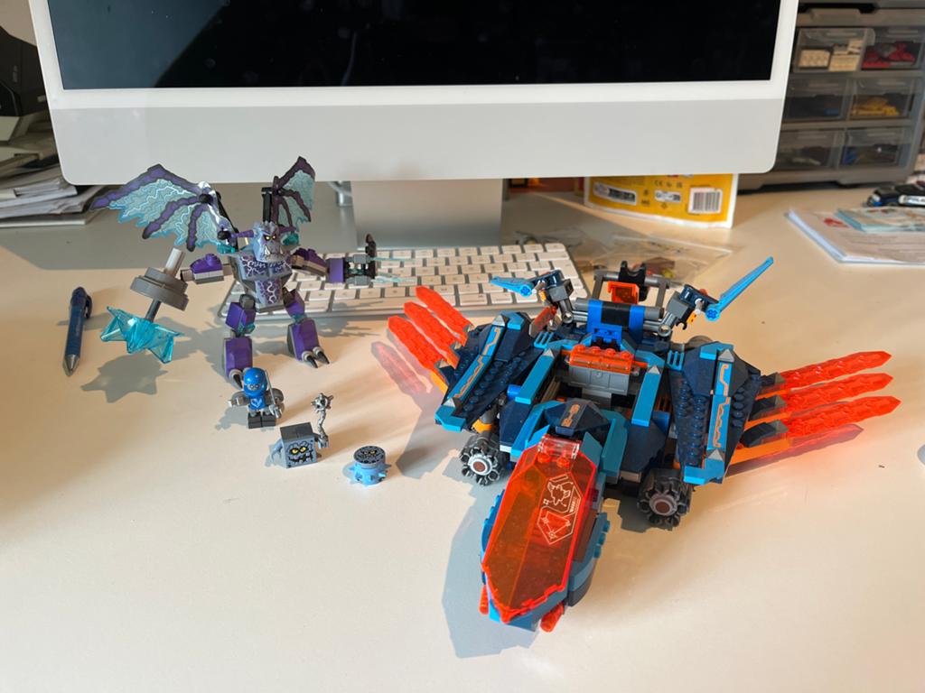 LEGO Nexo Knights set: 70351 Clay’s Falcon Fighter Blaster, Ophalen of Verzenden, Gebruikt, Overige merken