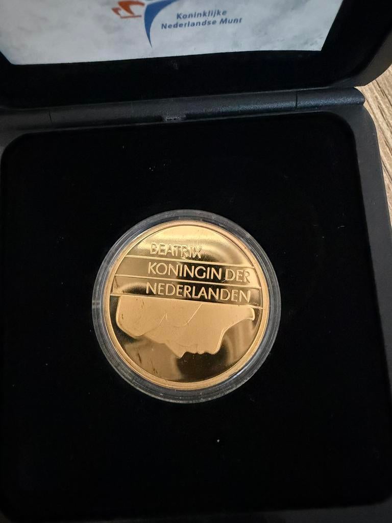 Gouden 1 gulden 2001 goud Ninaber Prooflike Nederland, Ophalen of Verzenden, Koningin Beatrix, 1 gulden, Goud