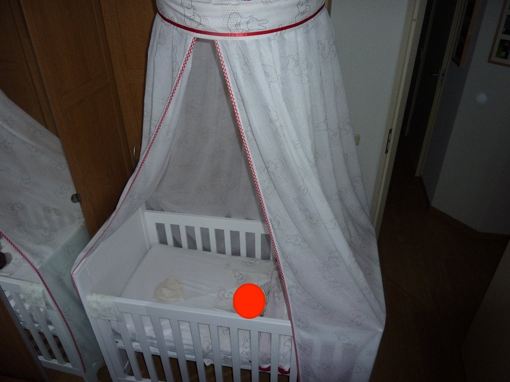 Hemeltje/ klamboe met Nijntje en piekstok voor babykamer, Ophalen, Zo goed als nieuw, Handgemaakt, Klamboe