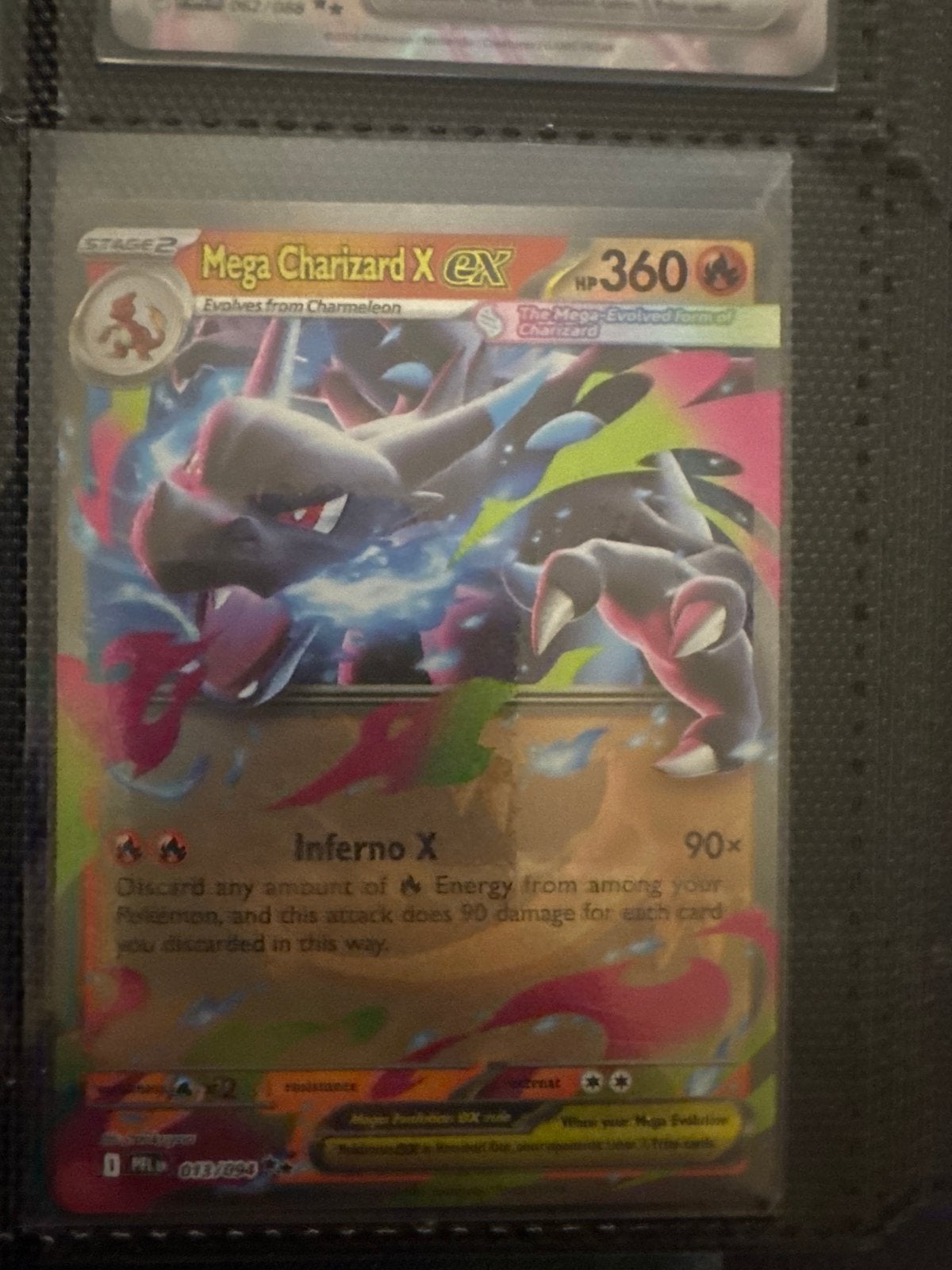 Mega Charizard X EX Pokémon Kaart - Zeldzaam!, Ophalen of Verzenden, Zo goed als nieuw, Losse kaart