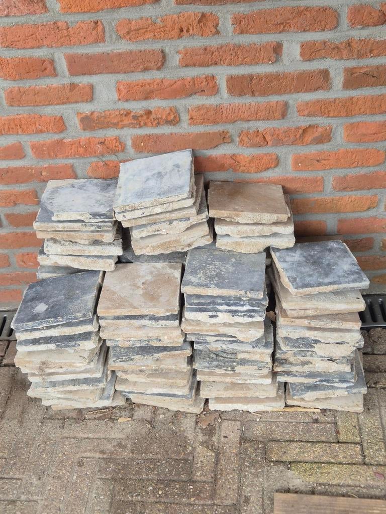 Antieke boeren plavuizen - Authentieke vloertegels, Ophalen of Verzenden, Keramiek, Minder dan 5 m², Vloertegels