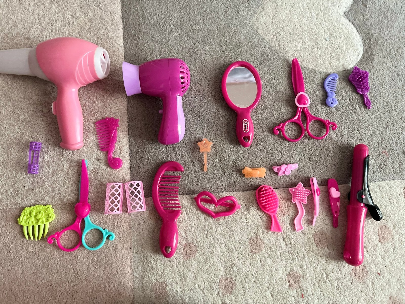 Roze Kappersset Speelgoed met Föhns en Accessoires, Ophalen, Gebruikt, Meisje