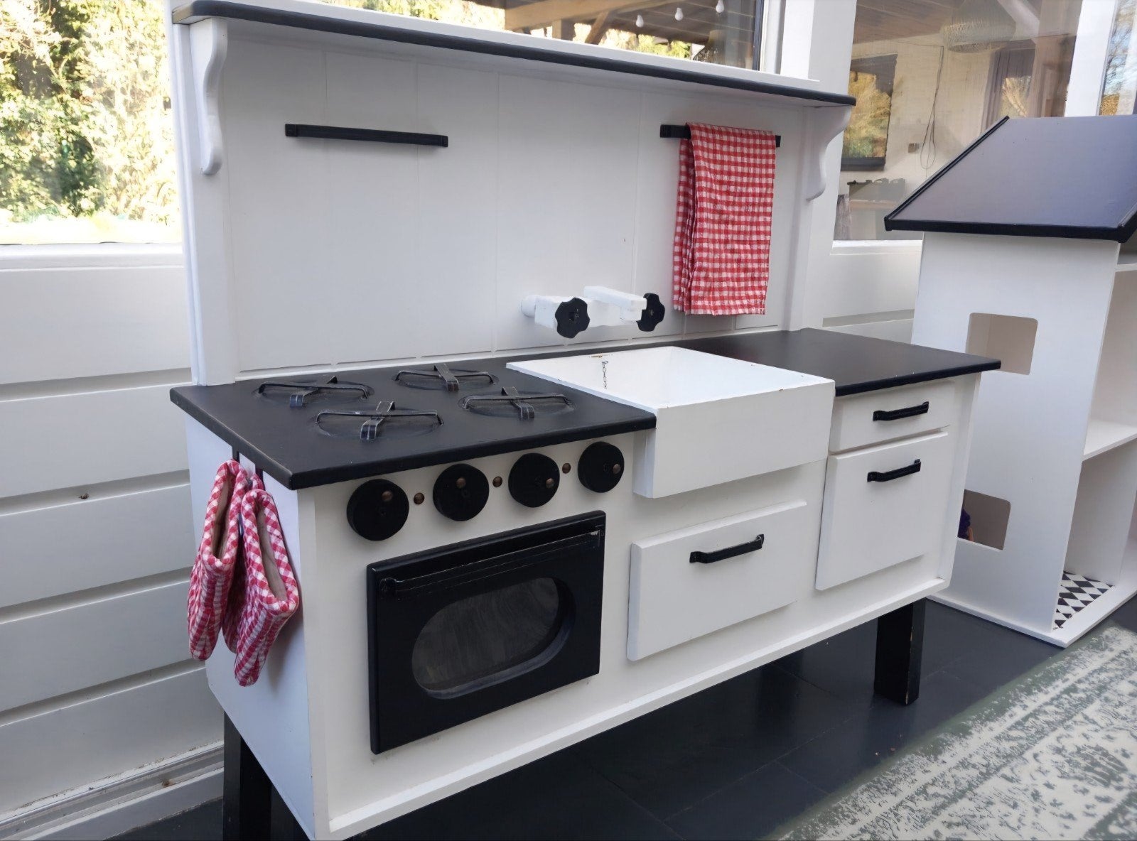 Leuke houten spoelkeuken met kookspullen, Ophalen, Gebruikt, Hout, Speelkeuken