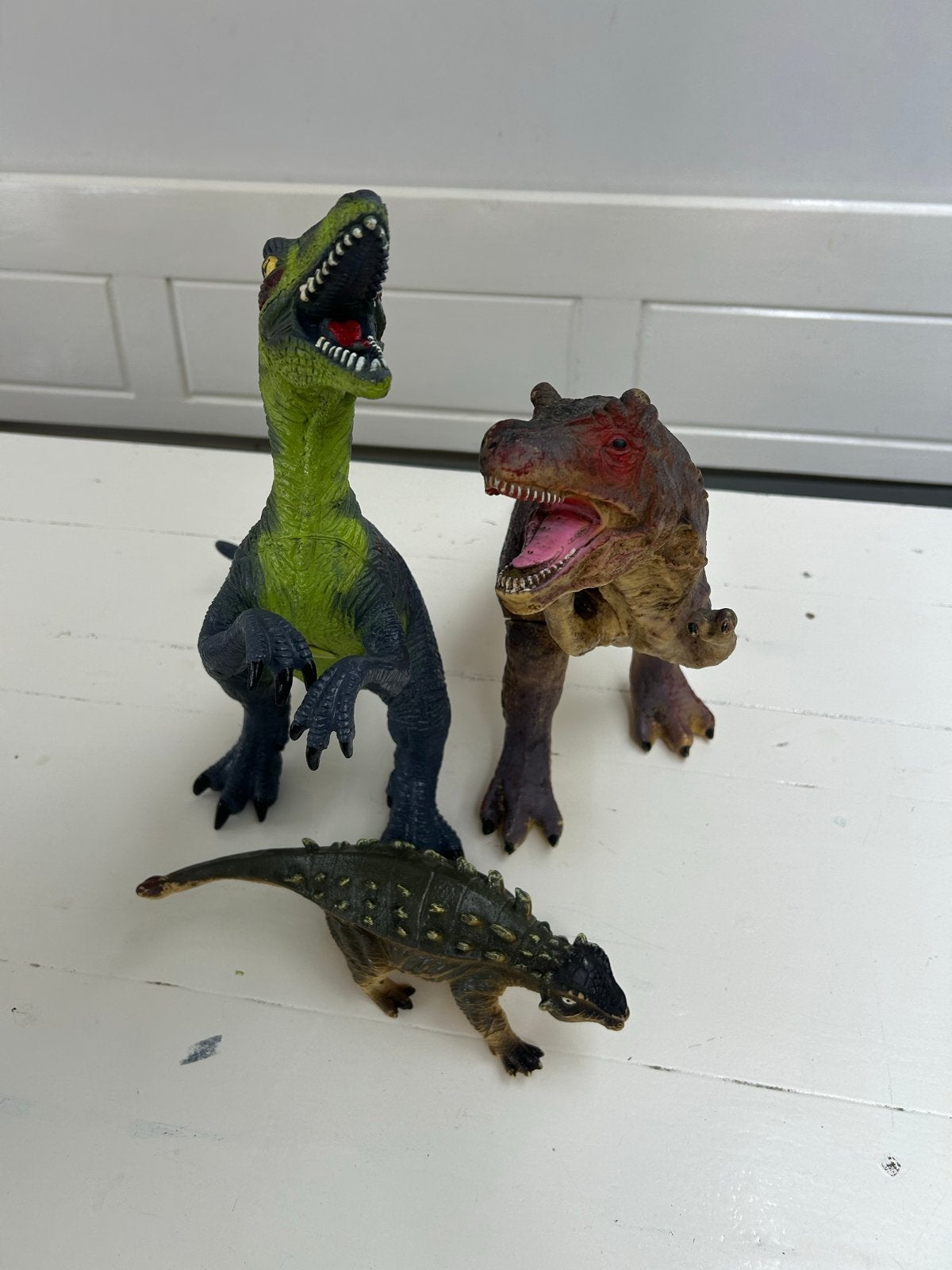 Grote Soft Plastic Dinosaurus Speelgoed Set (3 stuks), Ophalen of Verzenden, Zo goed als nieuw