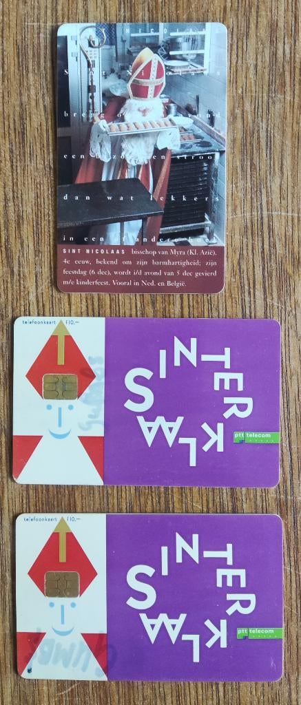3 telefoonkaarten Sinterklaas, Ophalen of Verzenden