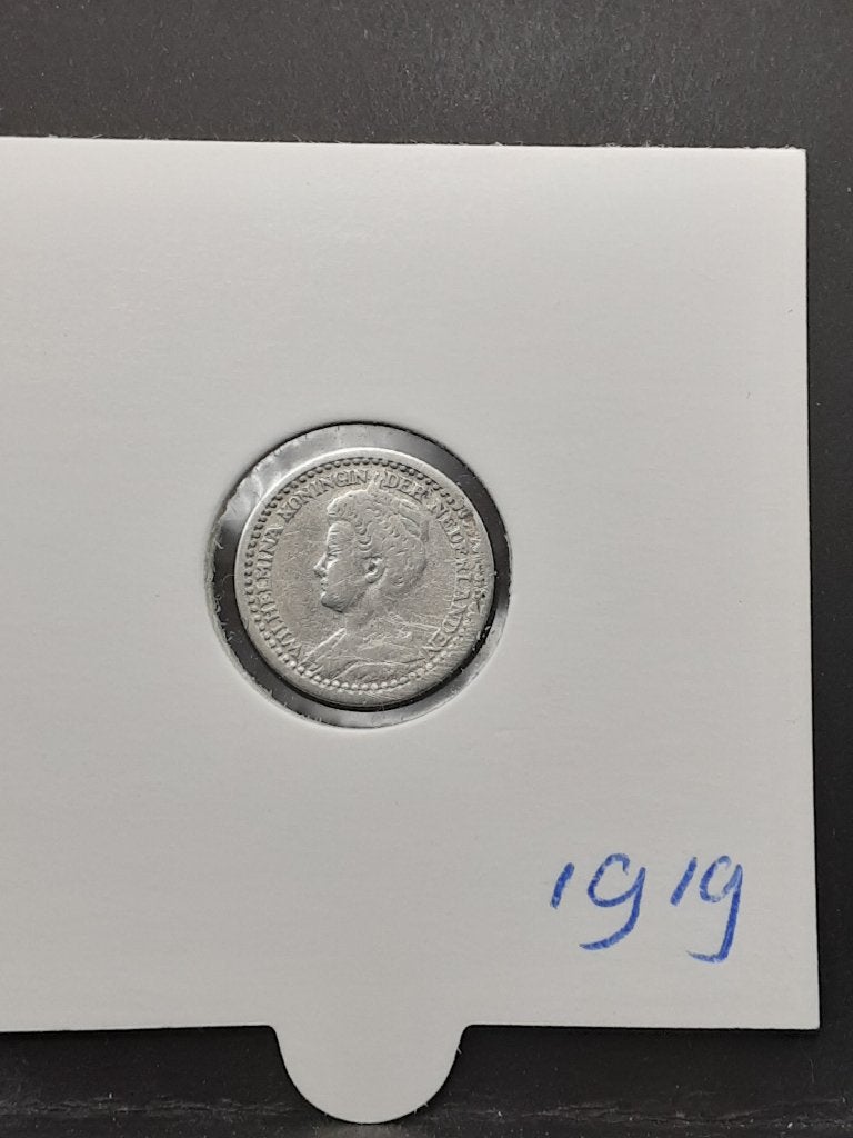 10 cent 1919 Koningin Wilhelmina, Verzenden, Zilver, 10 cent, Koningin Wilhelmina