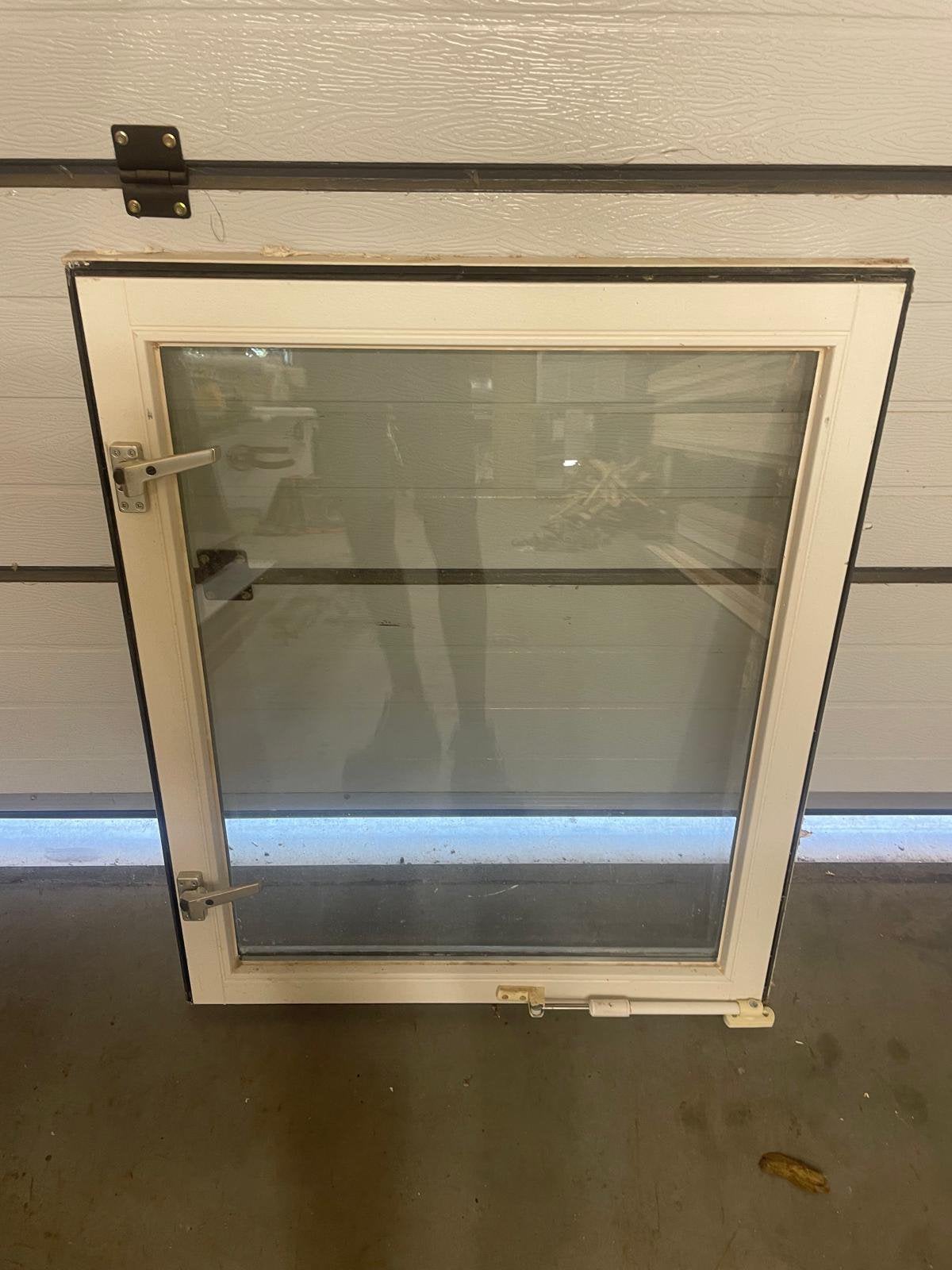 Hardhouten raam met dubbelglas, Ophalen, Gevelraam of Ruit, Gebruikt, 80 tot 120 cm