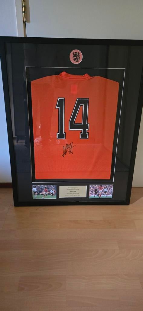 Ingelijst gesigneerd Johan Cruijff shirt Nederland 1974, Verzamelen, Ophalen, Zo goed als nieuw