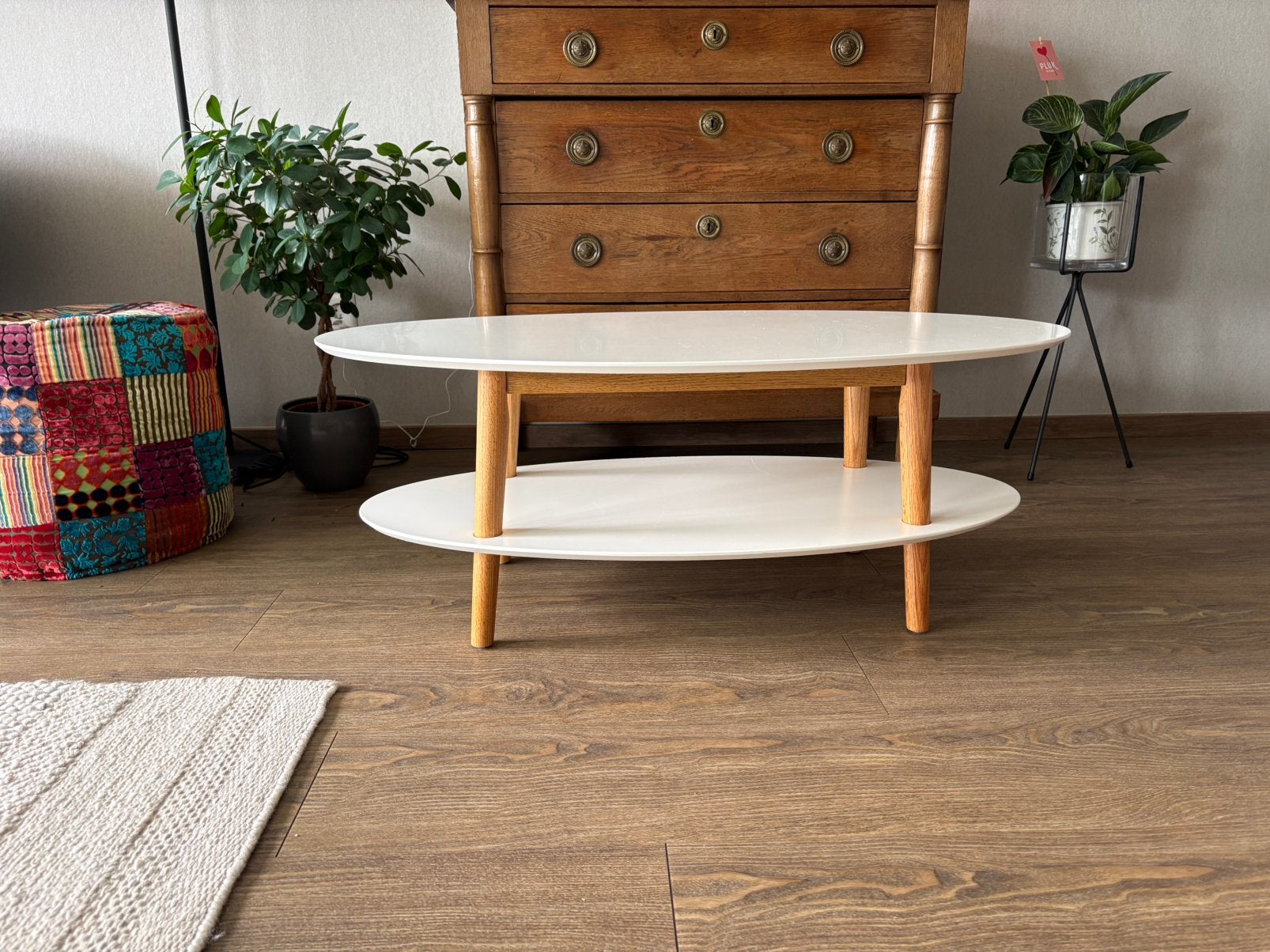 Witte salontafel, Ophalen, 100 tot 150 cm, 50 tot 100 cm, Zo goed als nieuw