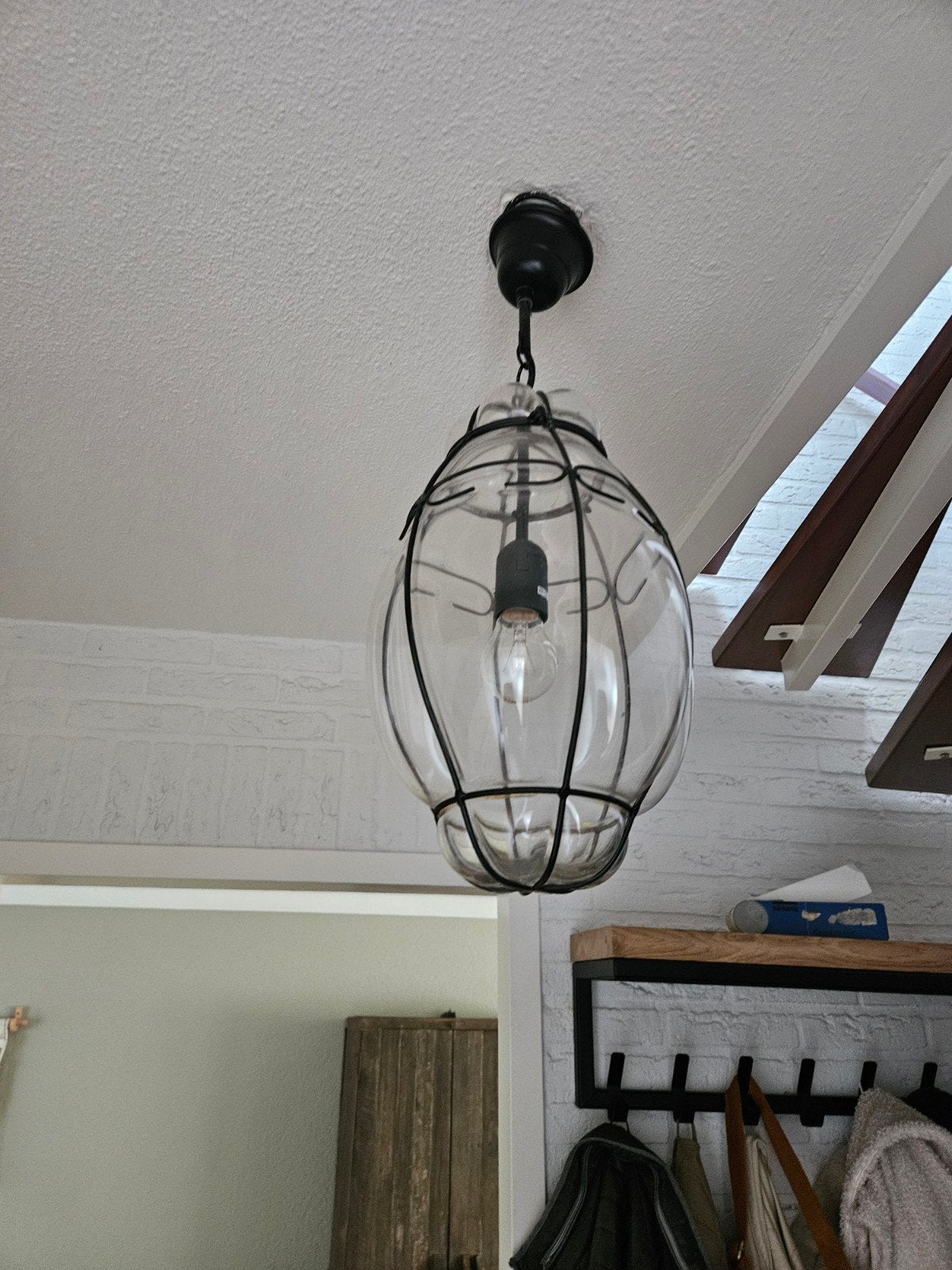 Venetiaanse hanglamp van glas - 40 cm hoog, Ophalen of Verzenden, Gebruikt, Glas, Venetiaans