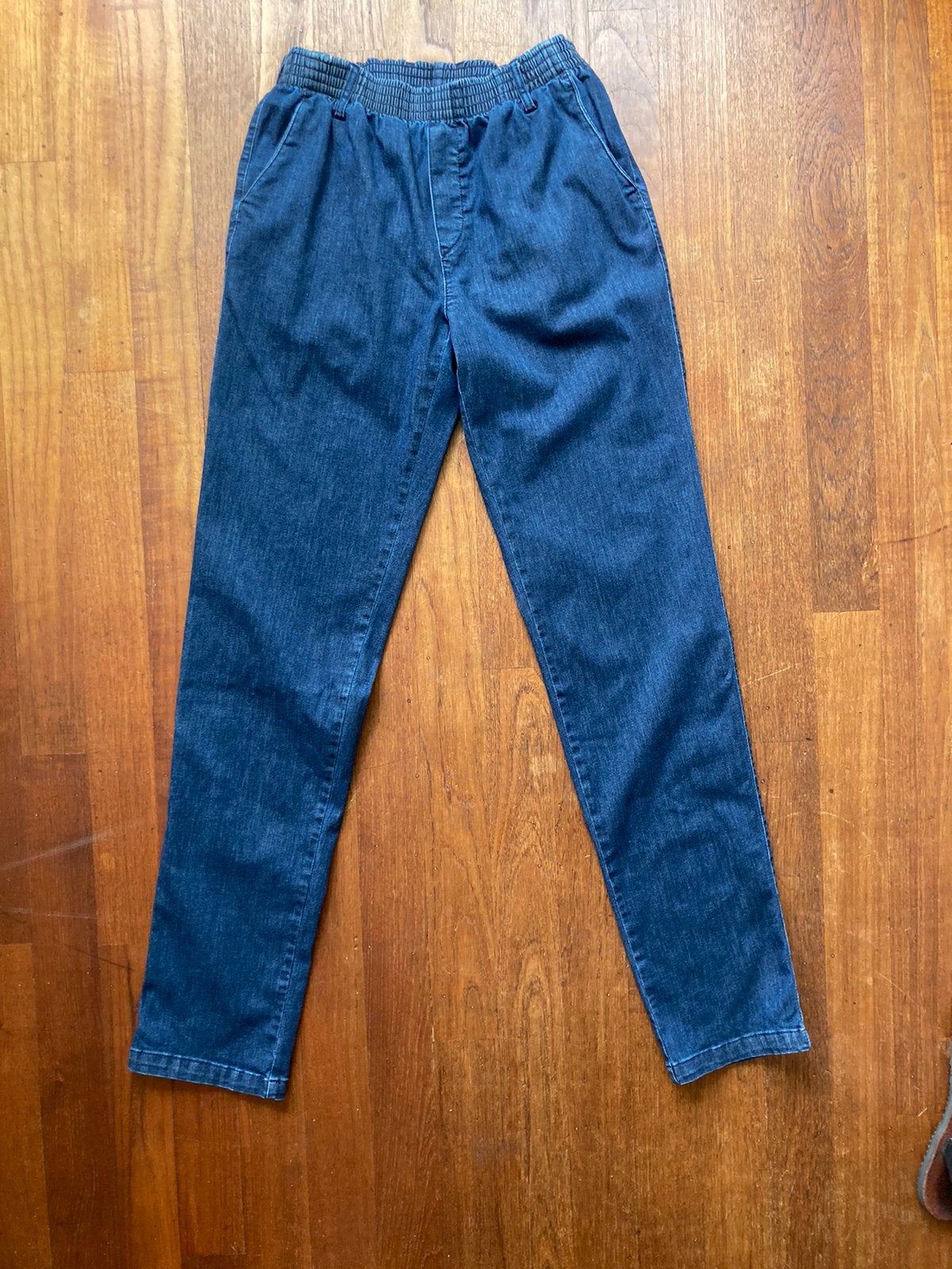 (Senioren) heren jeans met elastiek mt M, Ophalen of Verzenden, Zo goed als nieuw, Blauw, Overige jeansmaten