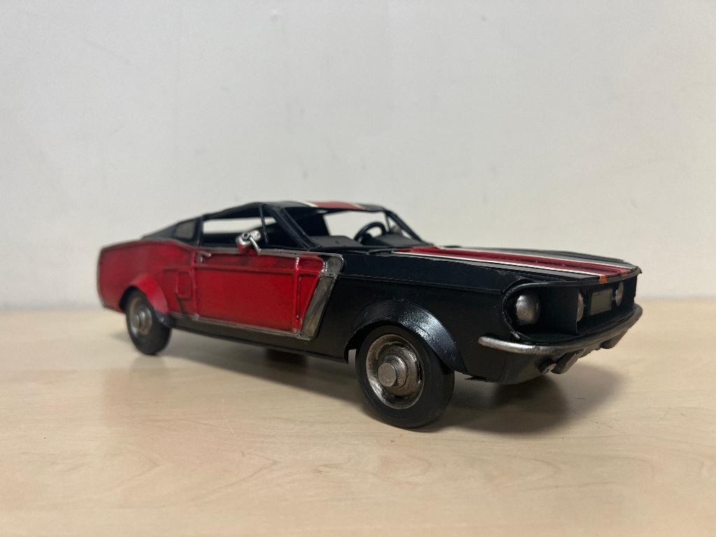 Ford Mustang zwart rood miniatuur auto blikken model deco, Ophalen of Verzenden, Nieuw, Auto's